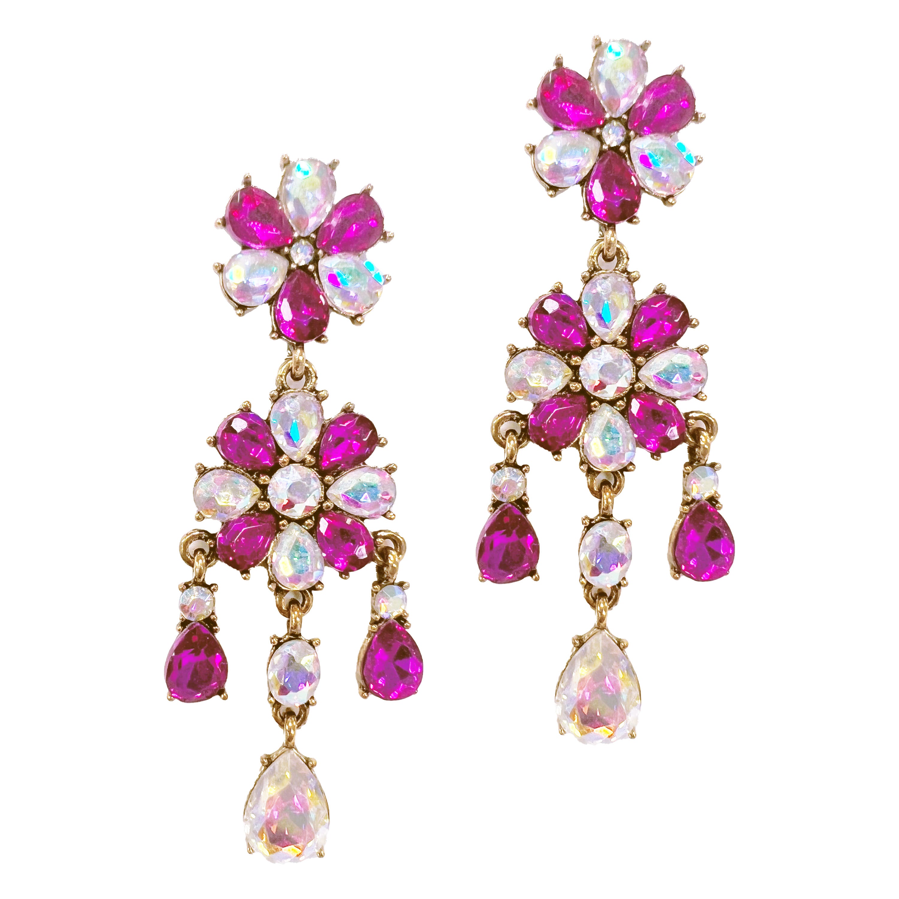 Blooming Petals Pink Dangle Earrings Southern Grace Wholesale