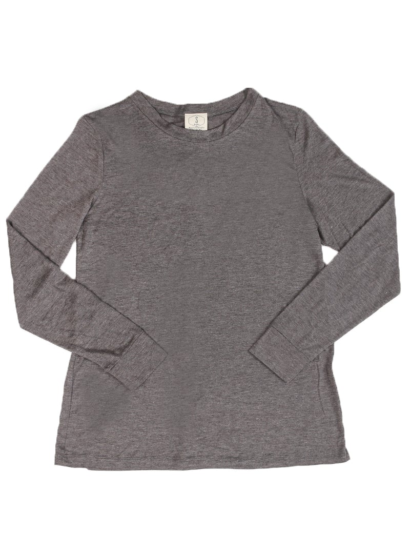 Blank Daisy Rae Long Sleeve Tee, Grey Southern Grace Wholesale