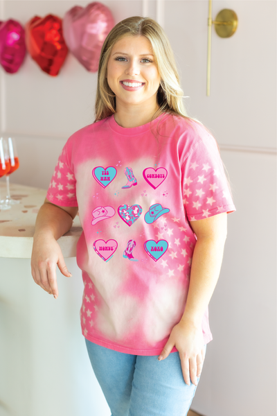 Western Valentine Element's Pink Star Oxidized Tee