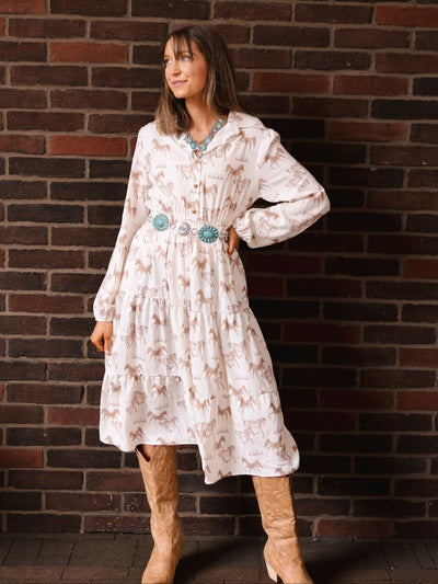 Horse Print Shirt Dress