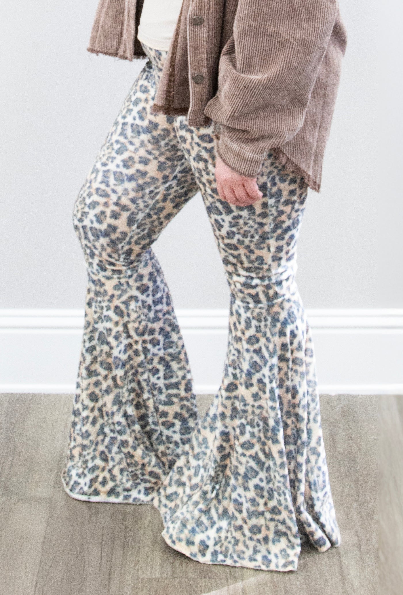 Vintage Wash Leopard Flare Pant