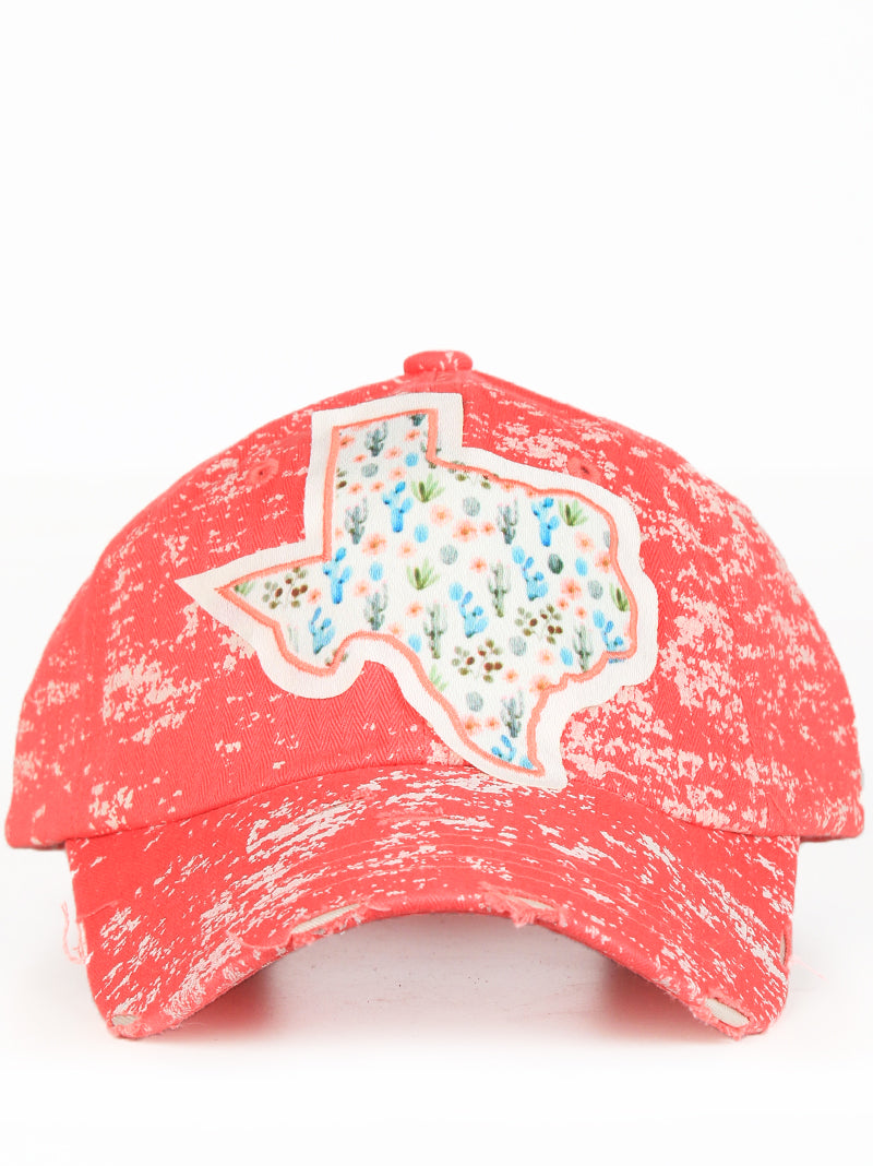 Texas Cactus Patch with Coral Outline