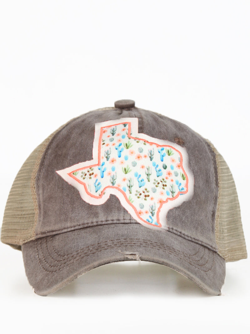 Texas Cactus Patch with Coral Outline