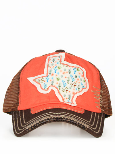Texas Cactus Patch with Coral Outline