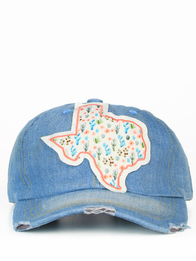 Texas Cactus Patch with Coral Outline