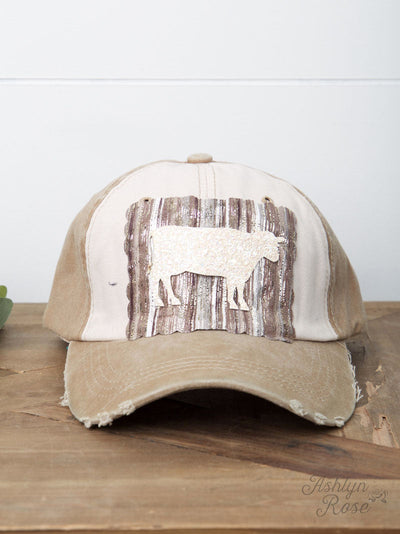 Cream Glitter Cow on Serape Patch