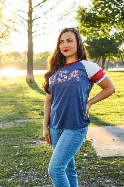 Red Leo USA Top