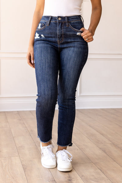 The Juliette Dark Wash Distressed Jeans