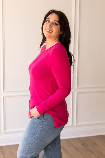 Bubblegum Bliss Top Knit Tunic with Front Seam