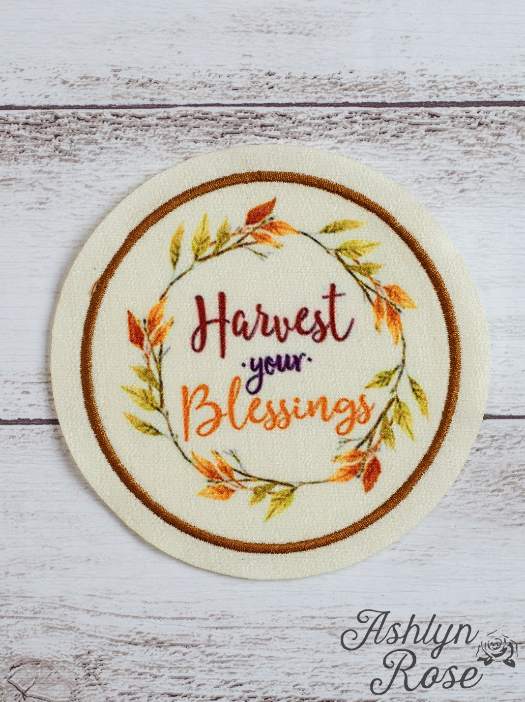 Harvest Your Blessings Patch on Distressed Mustard Hat