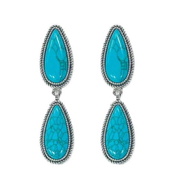 Turquoise Double Teardrop Earrings