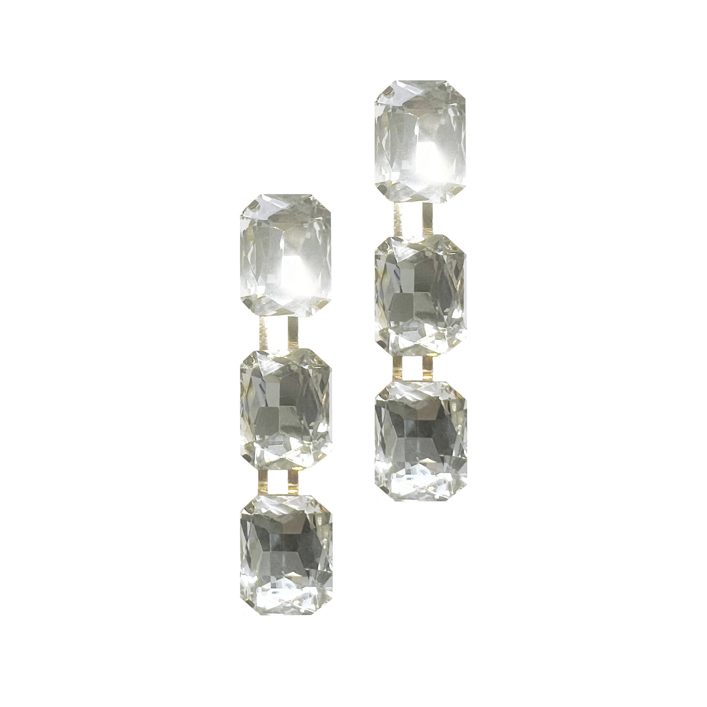 Crystal Triad Dangle Earrings