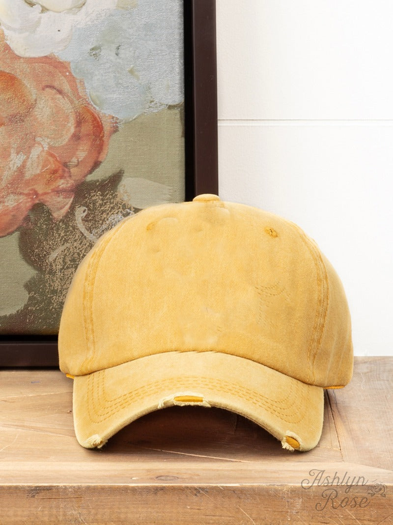 Distressed Mustard Hat Blank