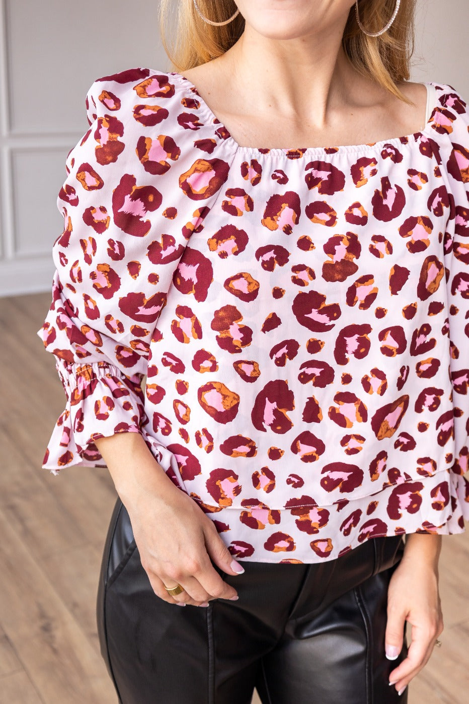 Wild Orchid Leopard Layered Top
