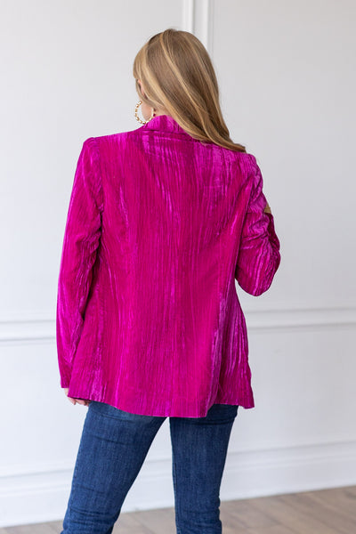 Raspberry Rendezvous Velvet Blazer