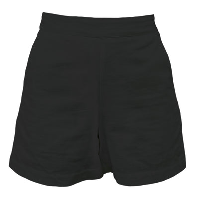 Breezy Palms Black Linen Shorts