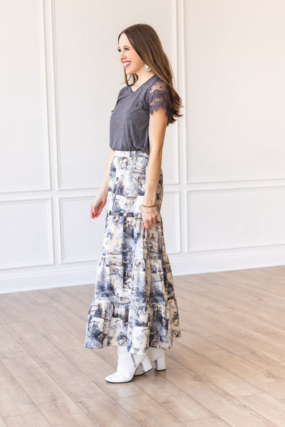 Cowgirl Romance Tiered Maxi Skirt