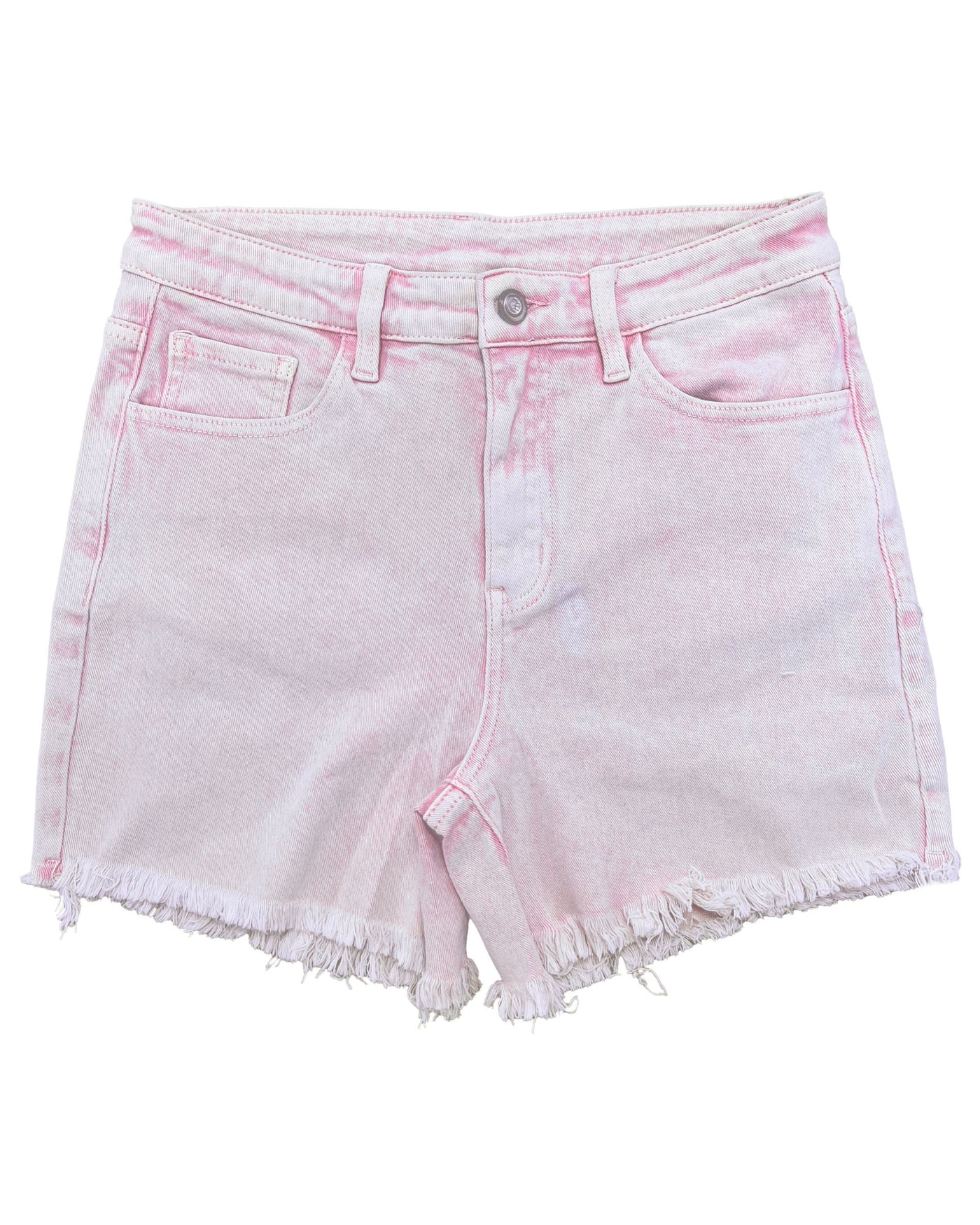 The Lola Pink Distress Denim Shorts