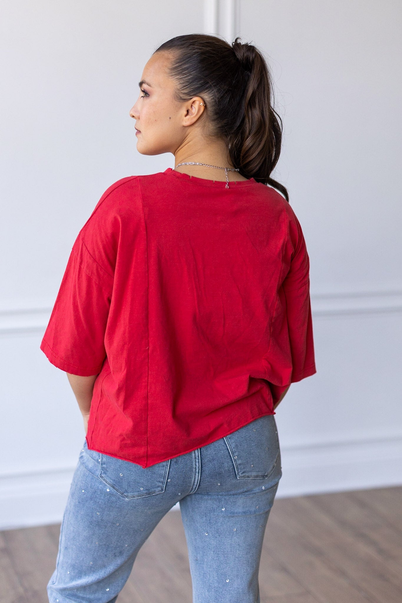 Sweet Lollipops on Red Boxy Crop Top