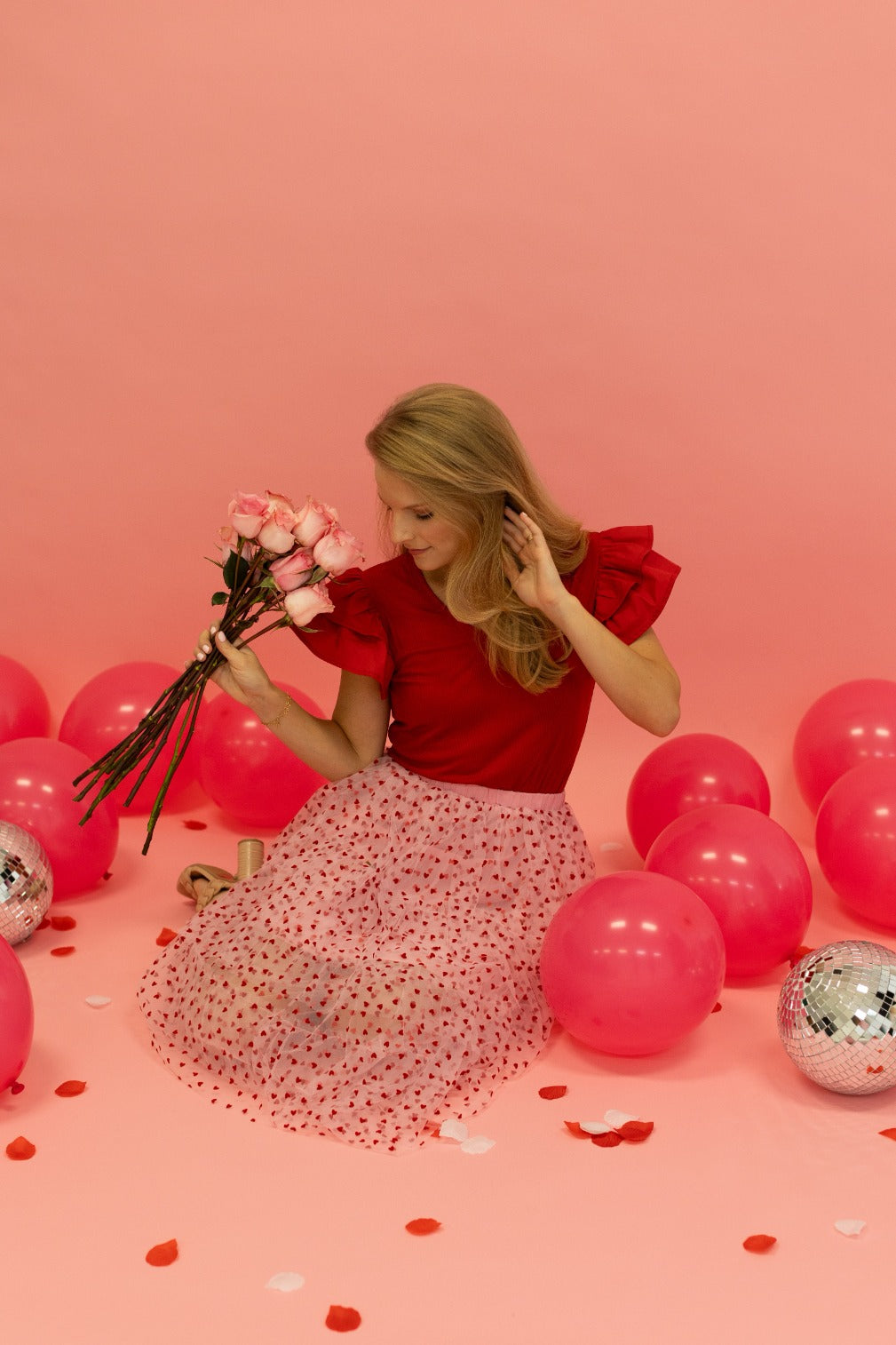 Love-Struck Pink Tulle Midi