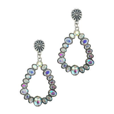 Glowing and Perfection Silver Earrings with AB Crystals