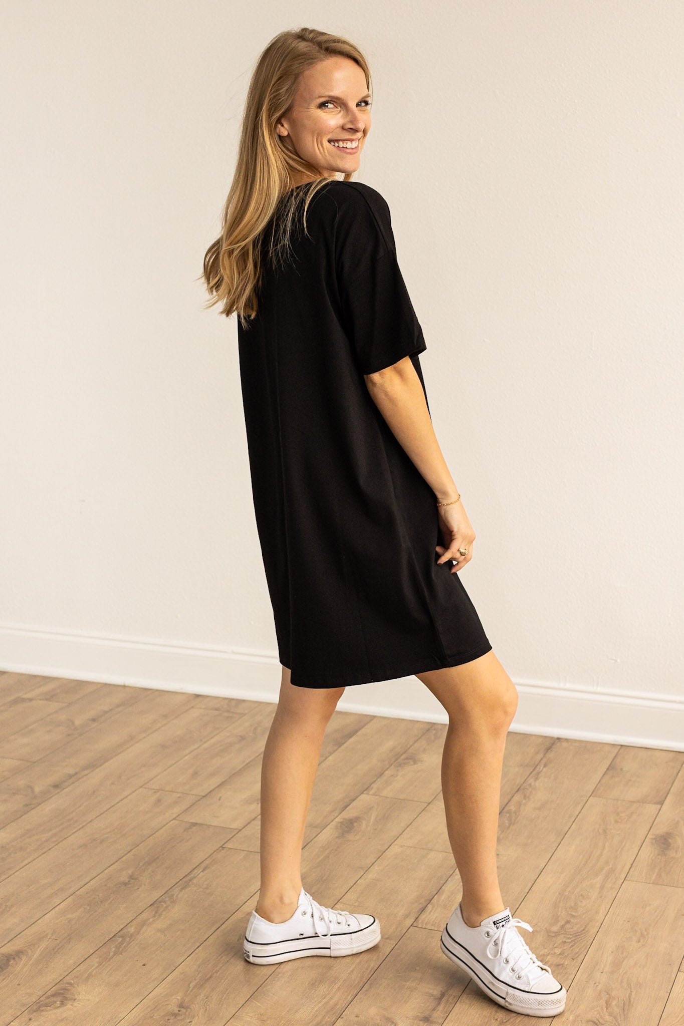 Glitter Bottles Black T-Shirt Dress