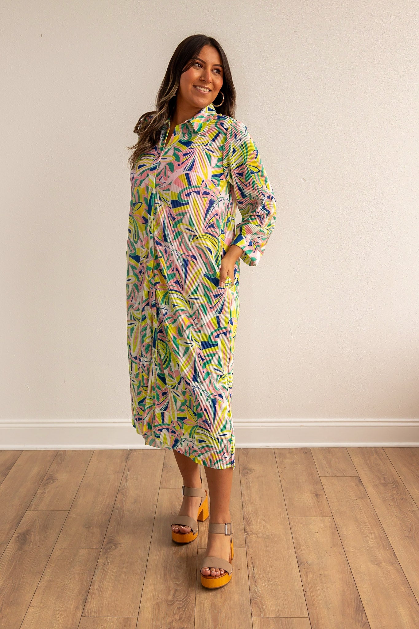 Abstract button down coverup