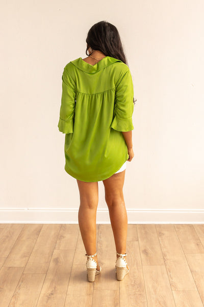 In the Limelight Satin Blouse