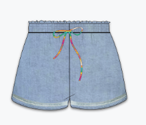 Kids Denim Shorts with Serape Tie