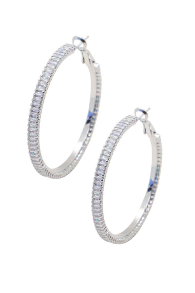 Large Silver Glow Frostbite Hoops