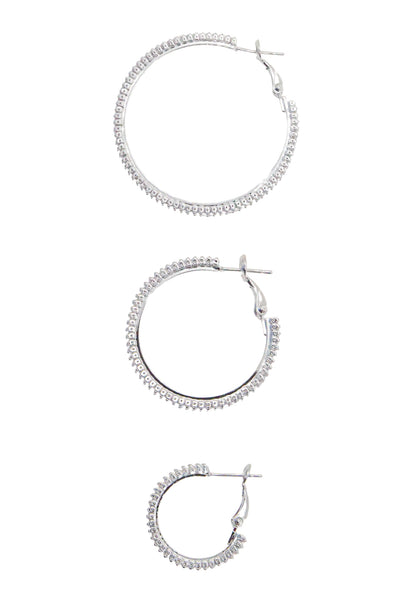 Large Silver Glow Frostbite Hoops