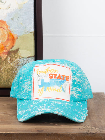 Southern State of Mind on Turquoise Splatter Hat