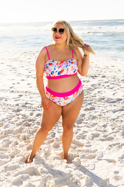 Abstract Multi Colorful Two-piece Swimwear Set