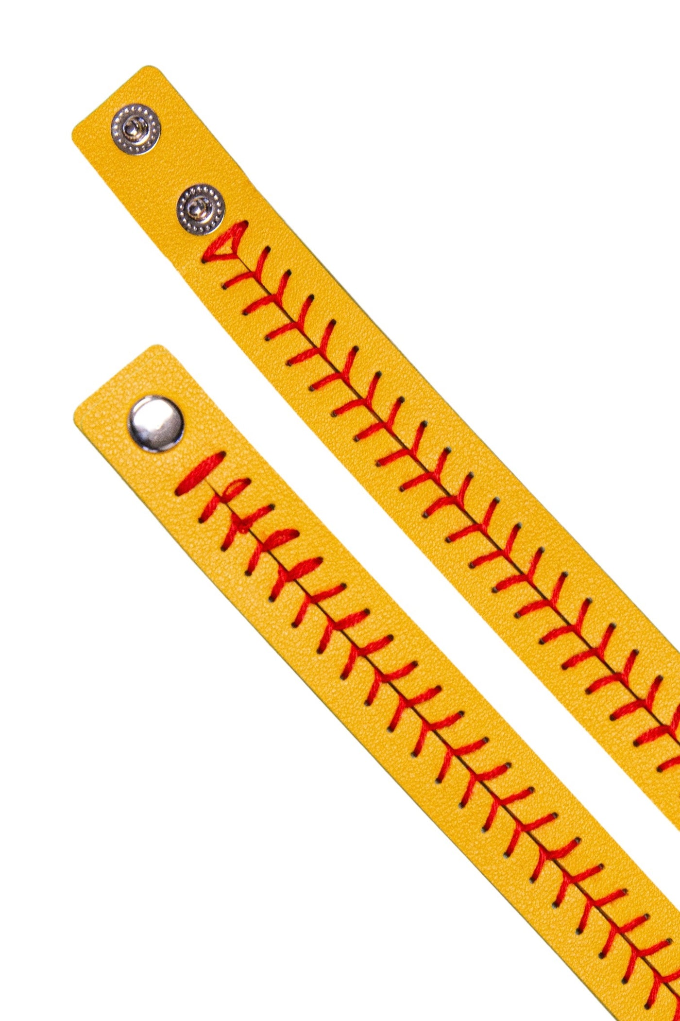 It's All About The Base Yellow Red Baseball Snap Bracelet