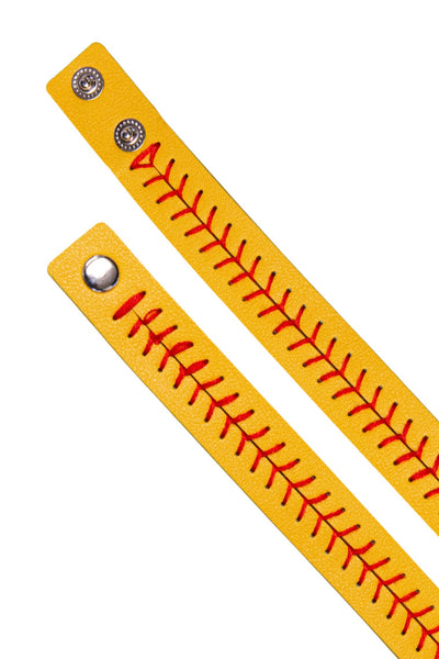 Softball Stitching Bracelet, Yellow