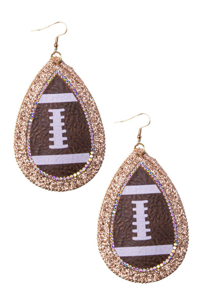 Touchdown Touchdown brown and gold teardrop earrings