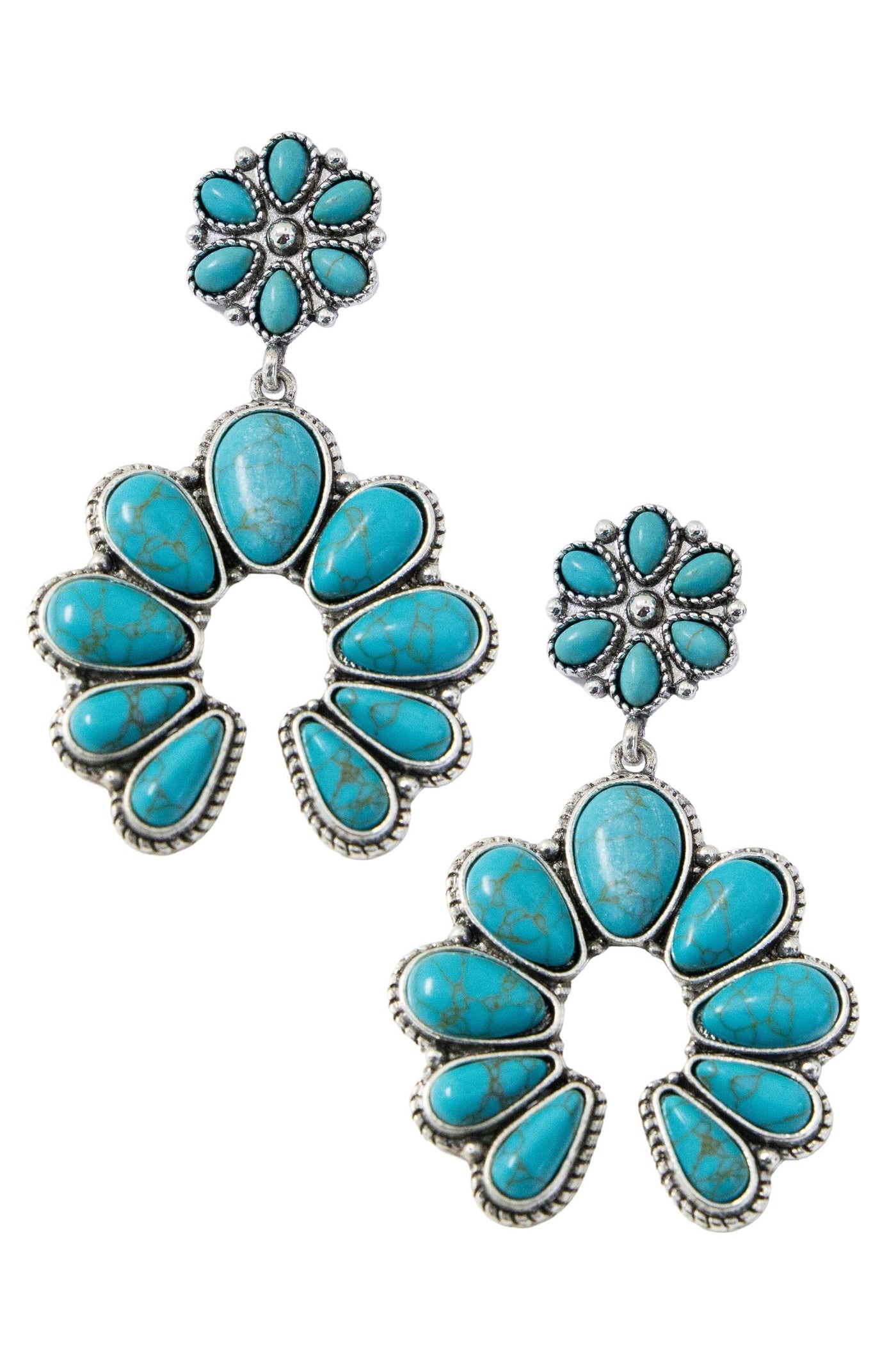 Turquoise Squash Blossom Earrings