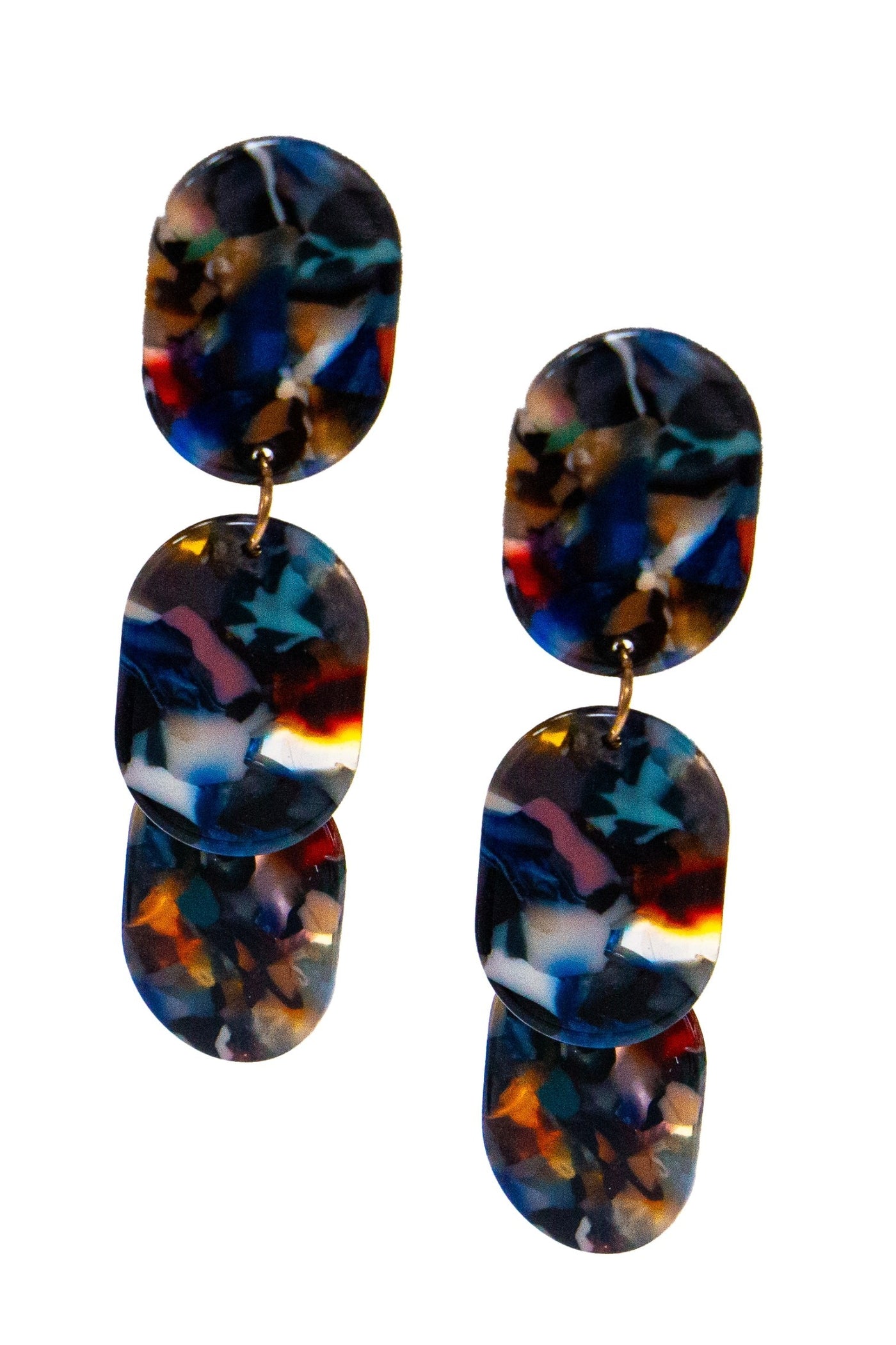 Acrylic Drop Multi Color Earrings