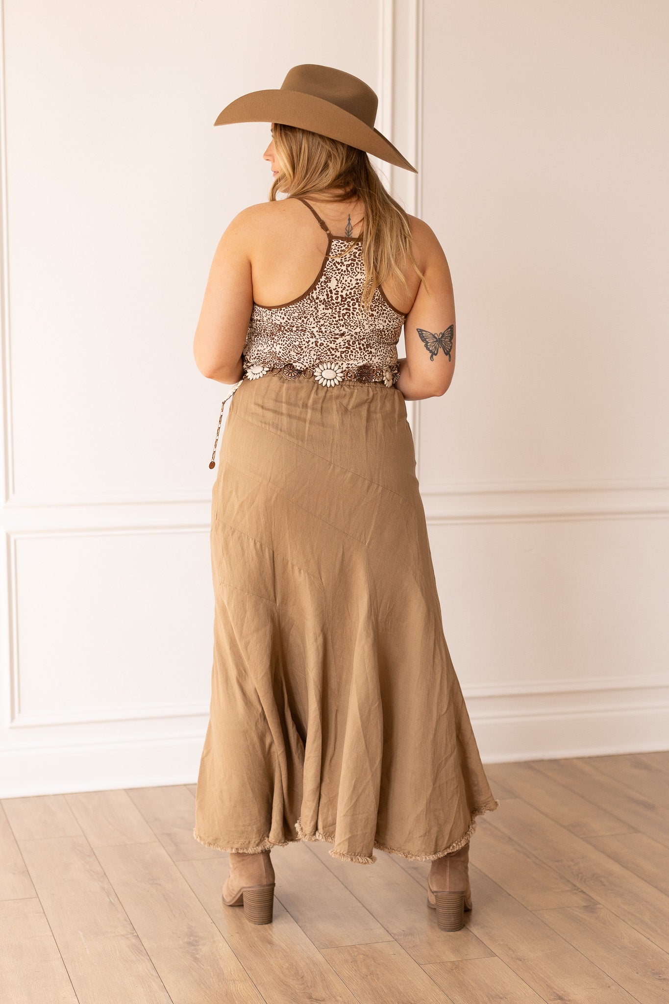 The Stella Brown Linen Versi Dress