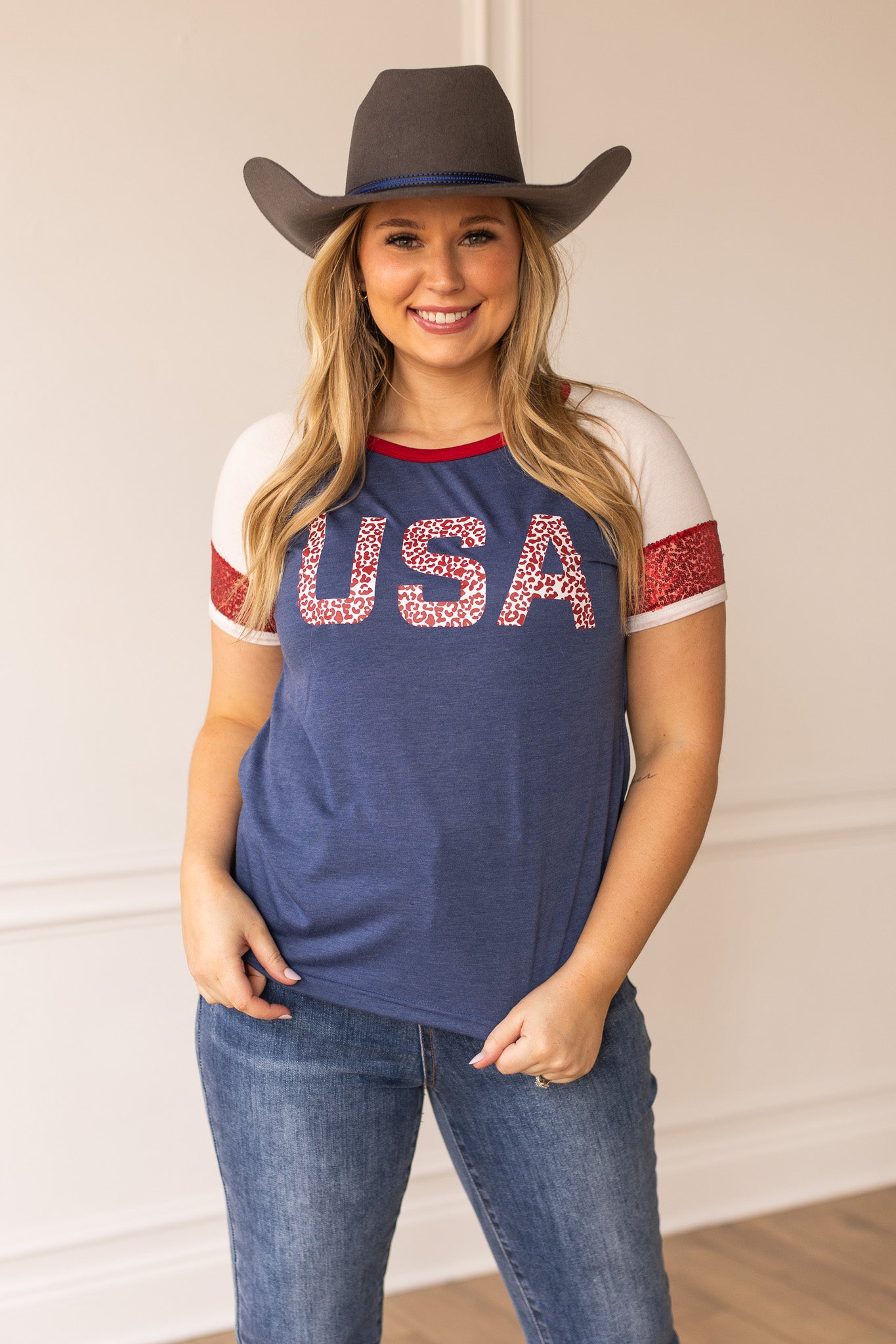 Red Leo USA Top