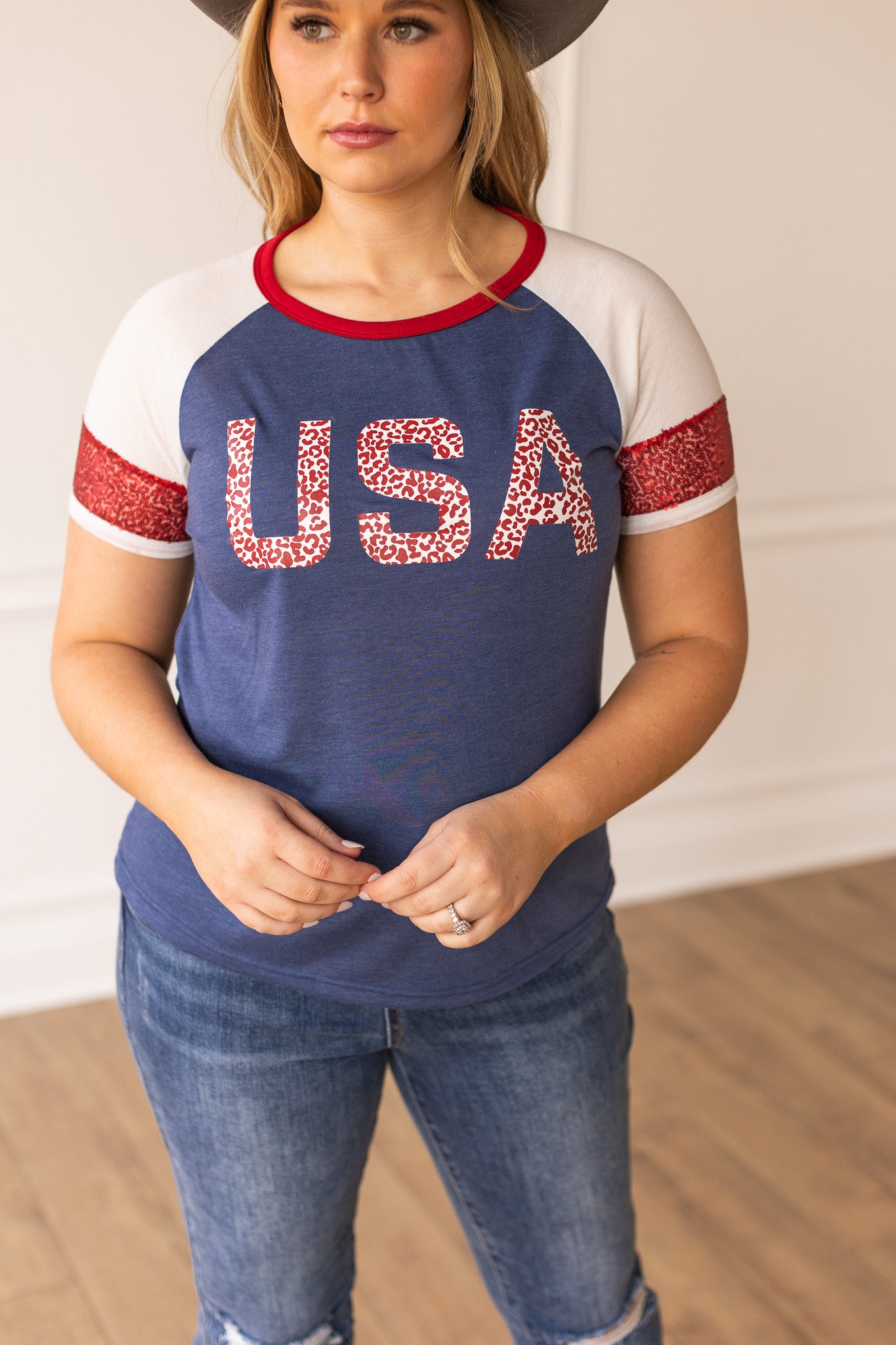 Red Leo USA Top