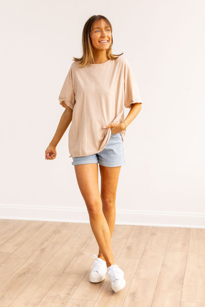 Beige Tee Shirt Blank