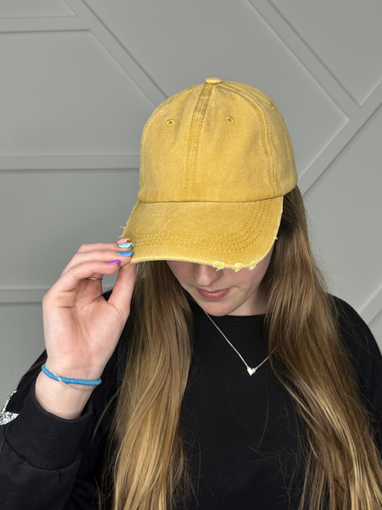Distressed Mustard Hat Blank