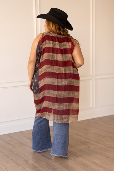 Vintage American Flag Cover Up