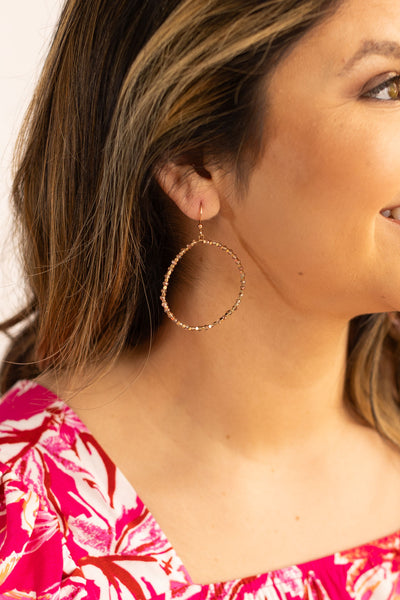 Sprinkled With Love Rose Gold Beaded Hoops