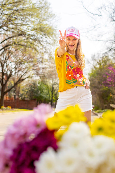 Help Others Bloom Ringer Tee, Mustard