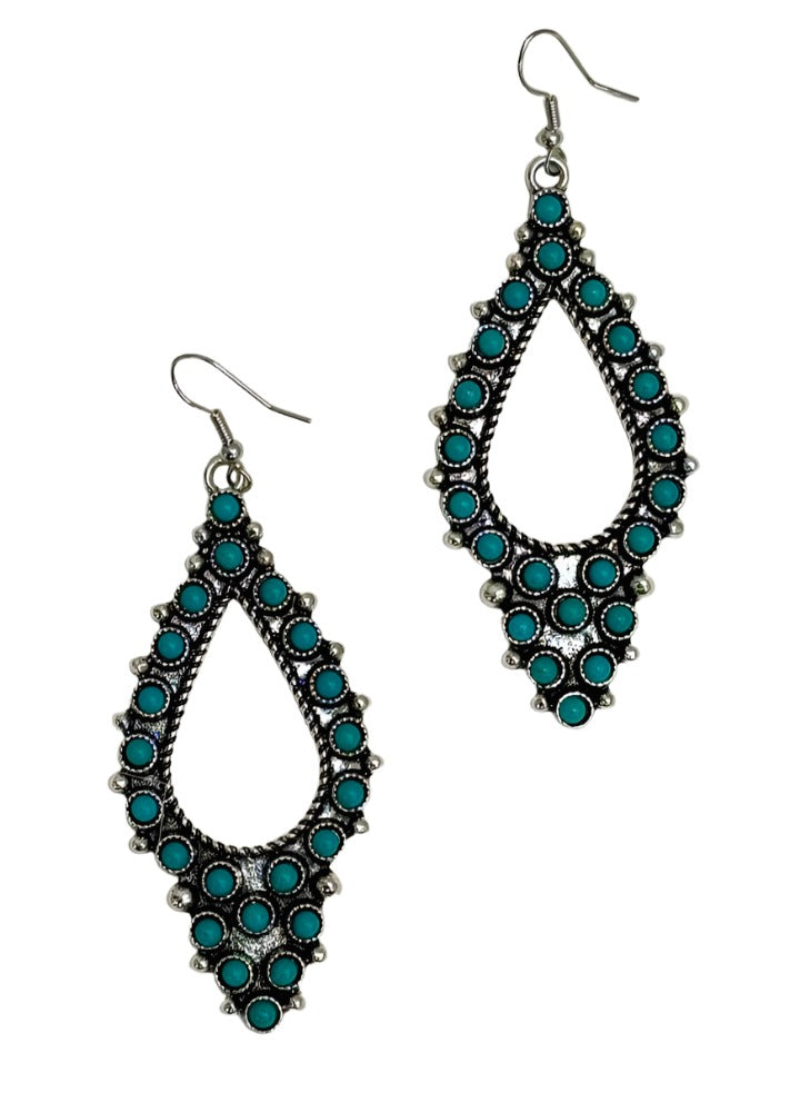 Drop the Arrow Turquoise Studded Earrings