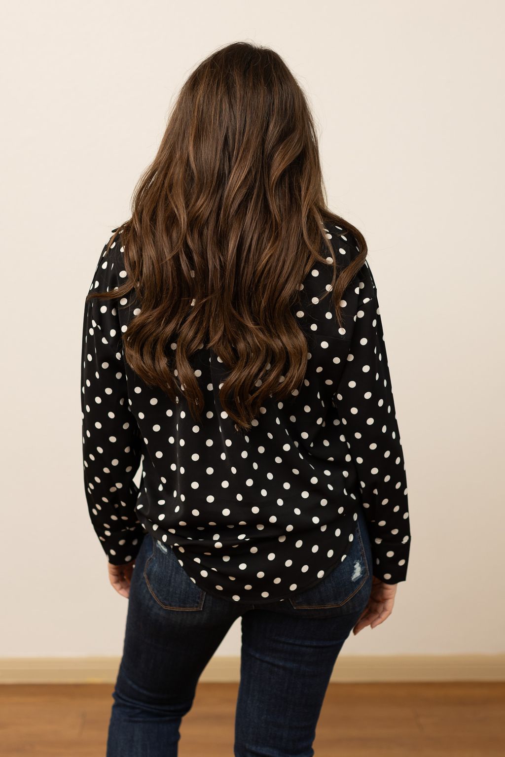 Kathryn Classic Button-Up, Polka-Dot