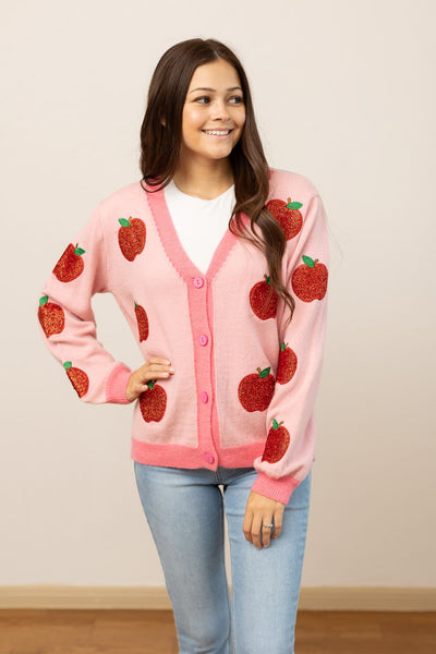 Pink Apple Cardigan