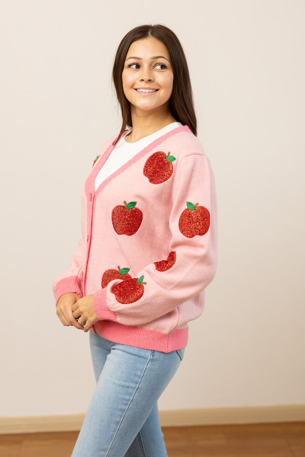 Pink Apple Cardigan